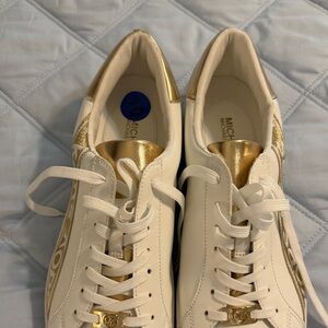 Michael Kors Gold and White Women's Sneakers